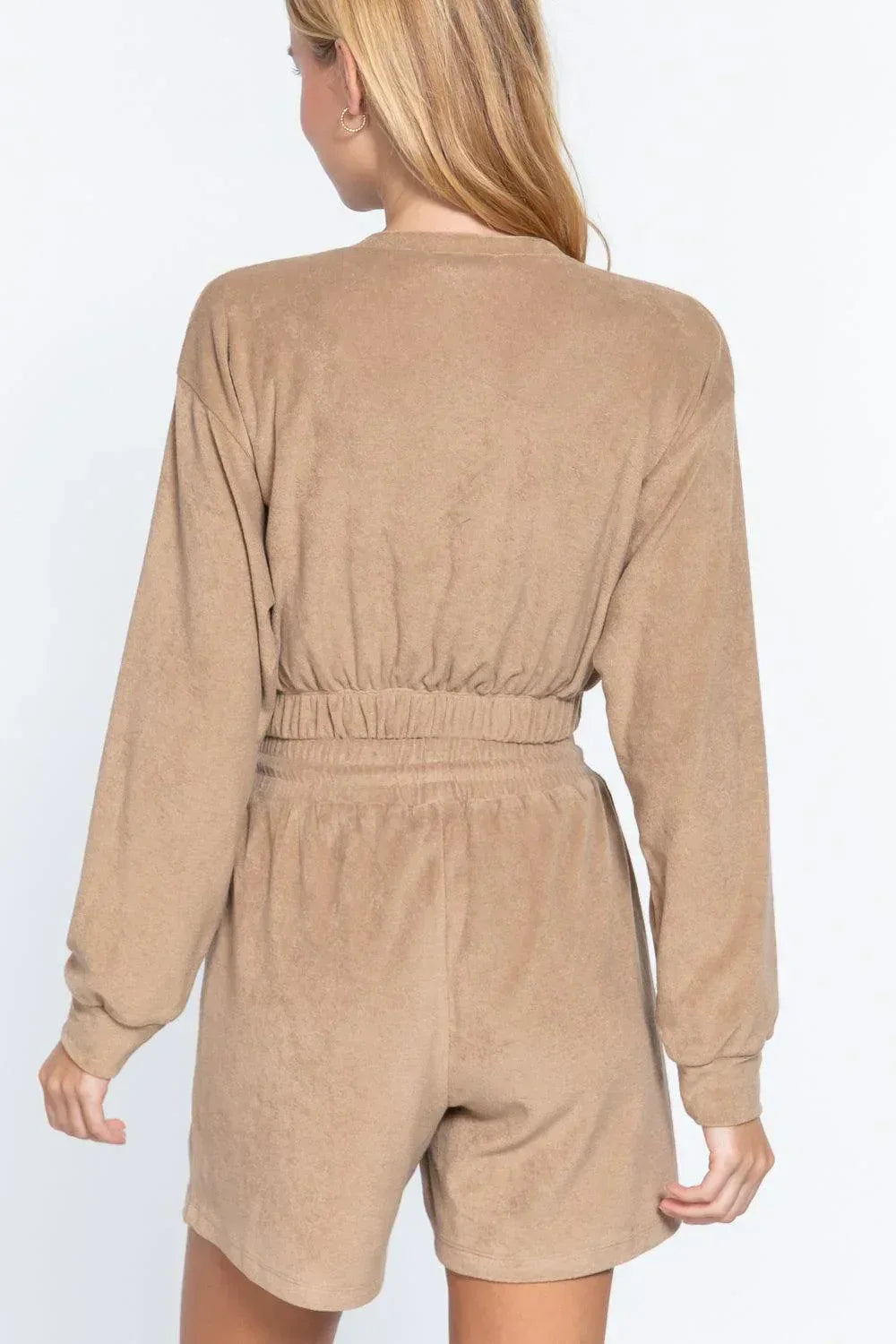 Elasticized Hem Terry Towelling Top | Mixtshop LLC
