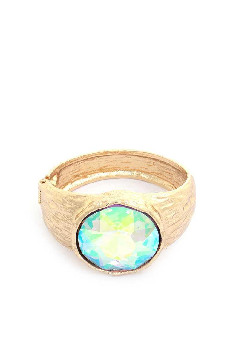 Oval Crystal Metal Cuff Bracelet | Mixtshop LLC Main image