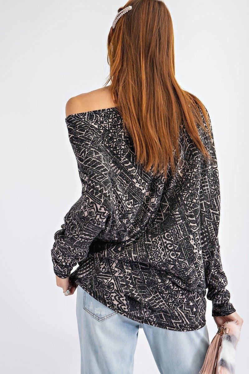 Tribal Printed Knit Top | Mixtshop LLC