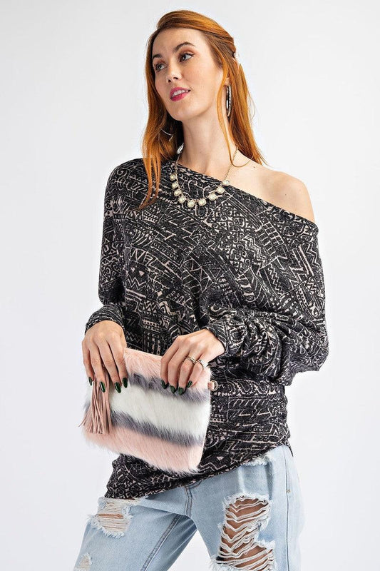 Tribal Printed Knit Top | Mixtshop LLC
