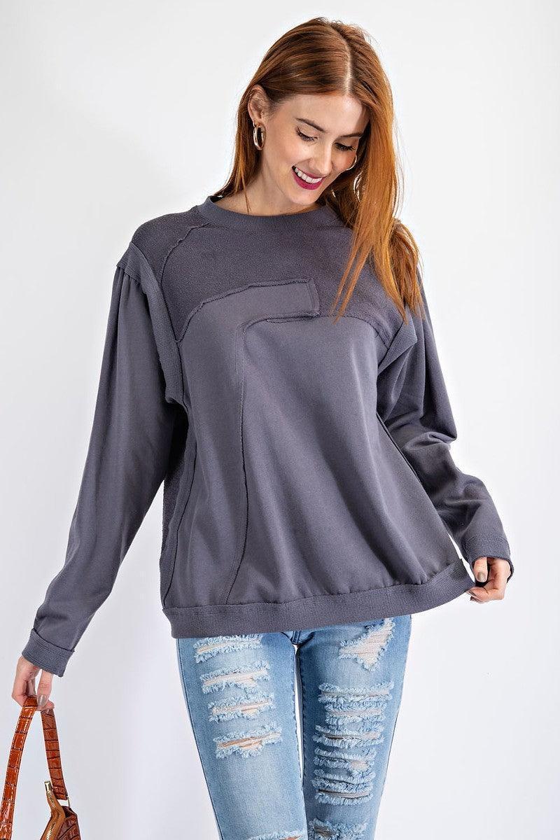 Terry Knit Loose Fit Pullover | Mixtshop LLC Main image