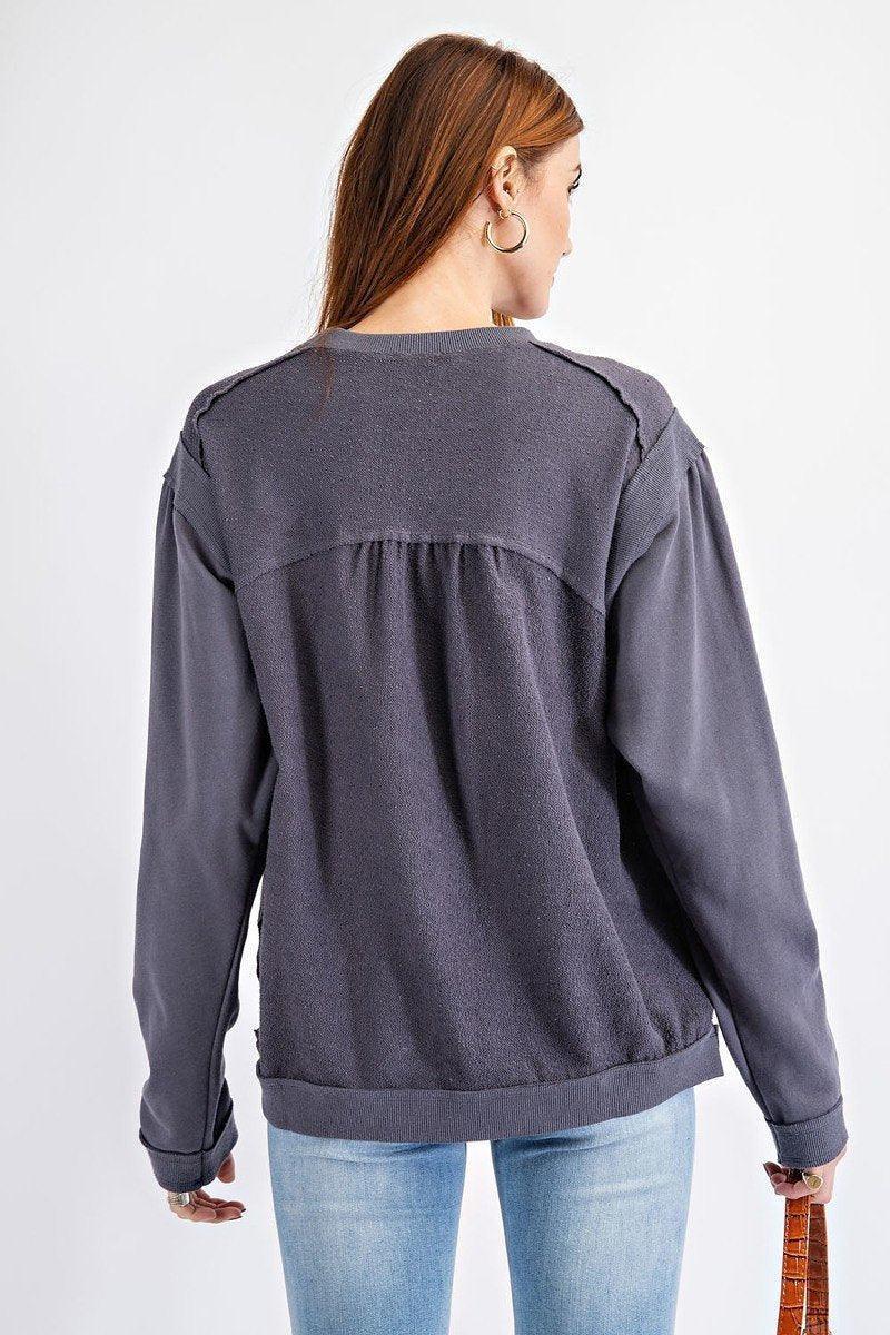Terry Knit Loose Fit Pullover | Mixtshop LLC