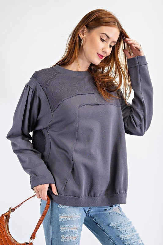 Terry Knit Loose Fit Pullover | Mixtshop LLC