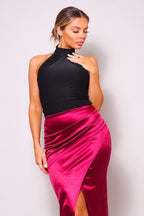 Sexy Gathered Front Crossover Midi Skirt | Mixtshop LLC