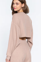 Long Dolman Slv Hacci Crop Top | Mixtshop LLC