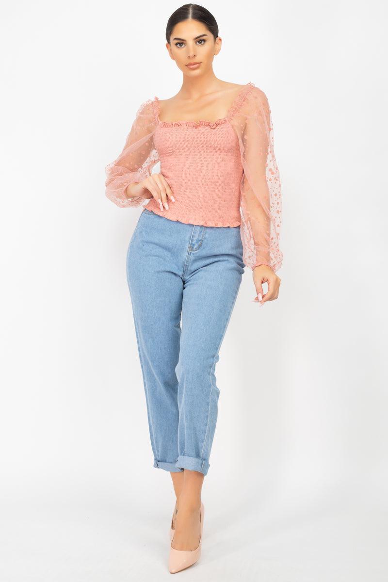 Square Neck Smocking Top Secondary image