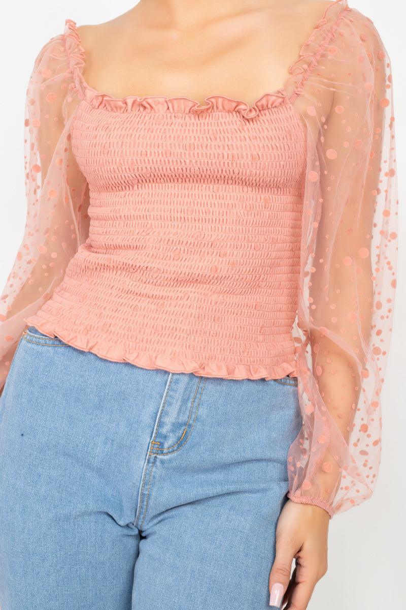 Square Neck Smocking Top | Mixtshop LLC