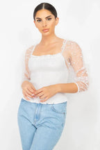 Square Neck Smocking Top | Mixtshop LLC
