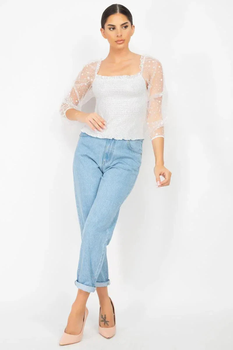 Square Neck Smocking Top Secondary image