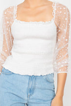Square Neck Smocking Top | Mixtshop LLC