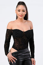 Leopard Print Off Shoulder Bodysuit | Mixtshop LLC