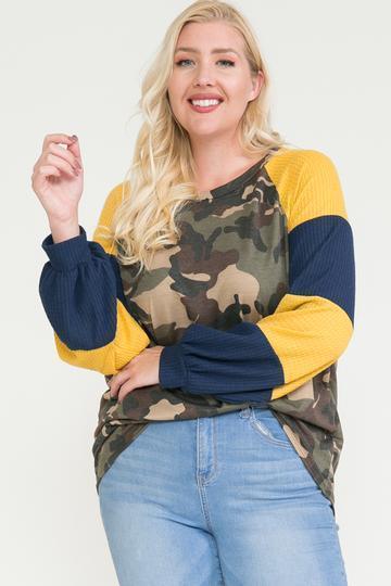Raglan Sleeve Color Block Top | Mixtshop LLC Main image