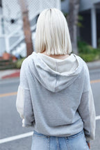 Belt & Reversed Details Zip-up Hooded Sweater | Mixtshop LLC