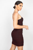 Sleeveless Sparkle Honeycomb Bodycon Dress | Mixtshop LLC