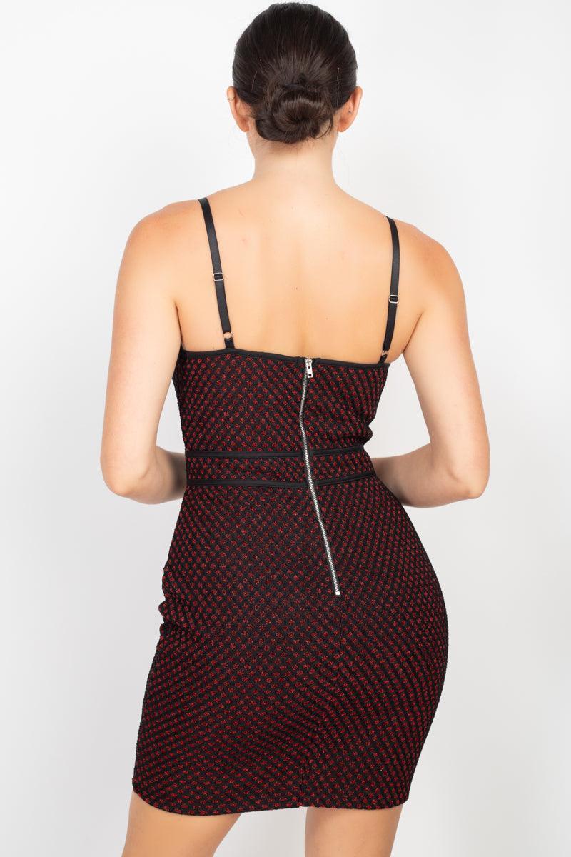 Sleeveless Sparkle Honeycomb Bodycon Dress | Mixtshop LLC