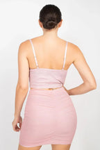 Shirred Cami Top & Mini Skirts Set | Mixtshop LLC