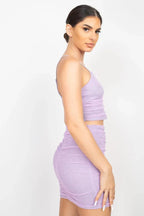 Shirred Cami Top & Mini Skirts Set | Mixtshop LLC