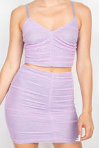 Shirred Cami Top & Mini Skirts Set | Mixtshop LLC