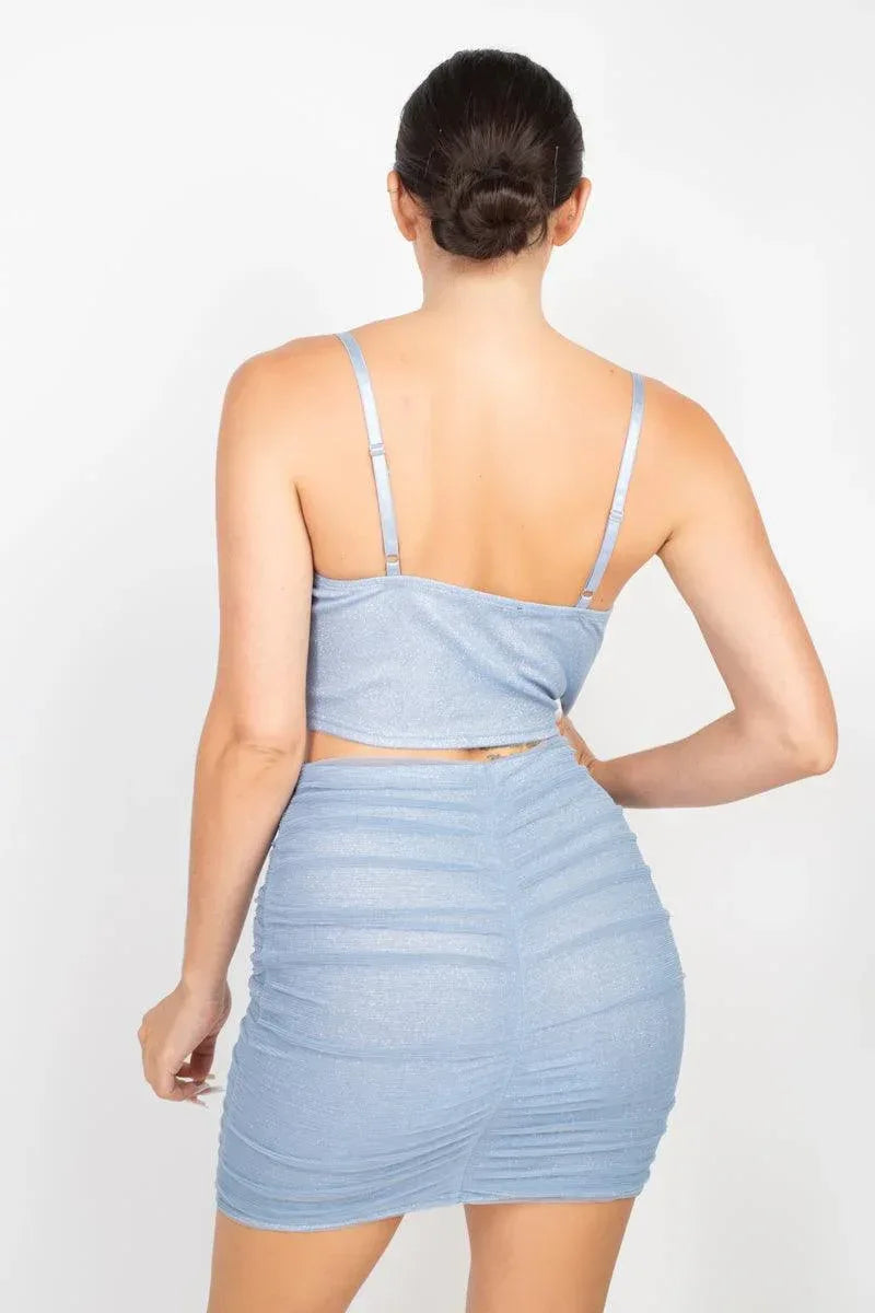 Shirred Cami Top & Mini Skirts Set | Mixtshop LLC