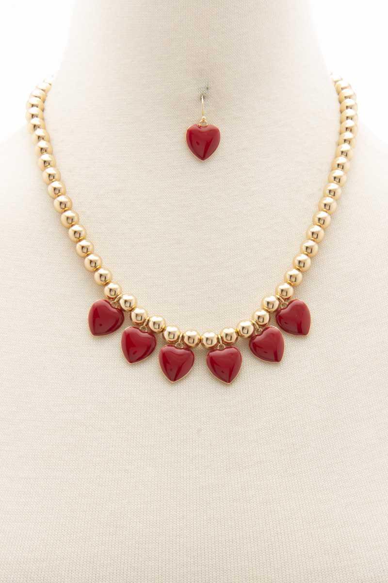 Heart Ball Bead Necklace | Mixtshop LLC Main image