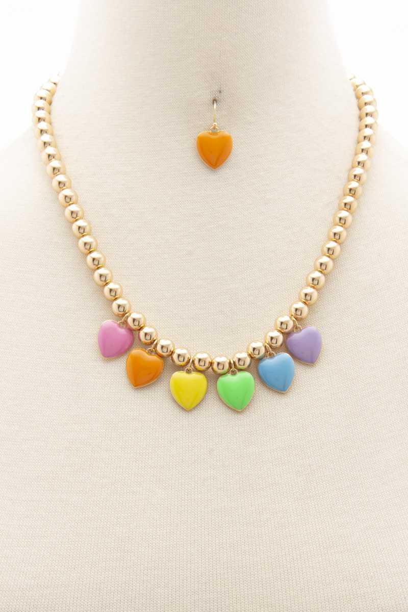 Heart Ball Bead Necklace Secondary image