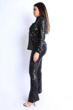 Sequin Button Down Shirt And Pant Set | Mixtshop LLC