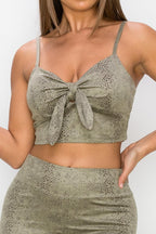 Embossed Snake Print Top And Leggings Set | Mixtshop LLC