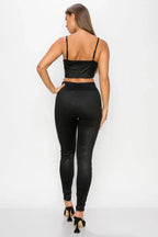 Embossed Snake Print Top And Leggings Set | Mixtshop LLC