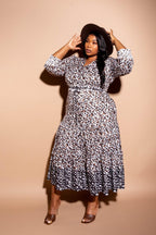 Contrast Animal Print Shirt Dress | Mixtshop LLC