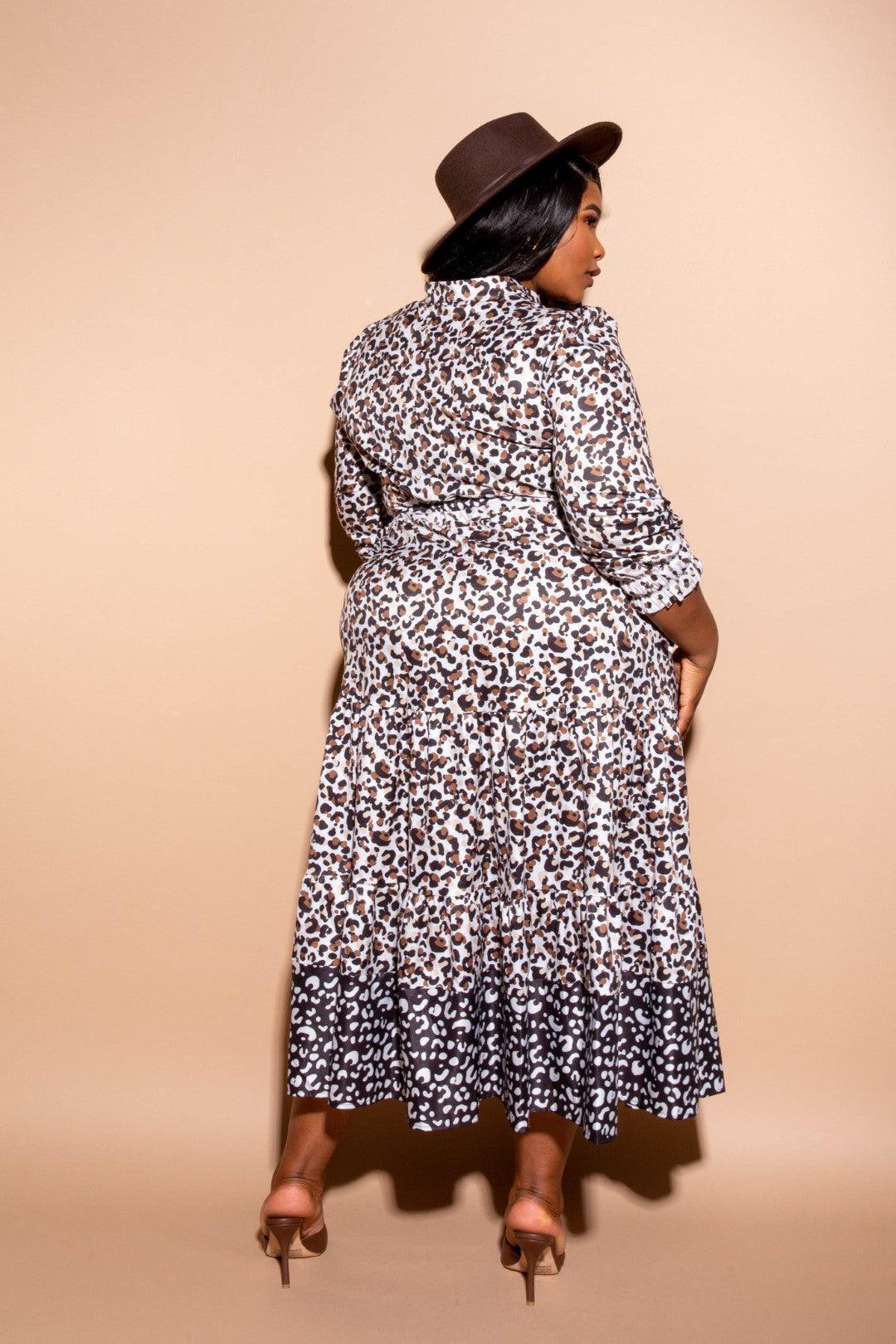 Contrast Animal Print Shirt Dress | Mixtshop LLC