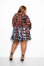 Mini Tie Waist Dress With Contrast Animal Print | Mixtshop LLC
