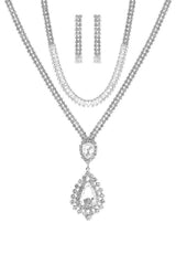 Crystal Dangle Tear Choker And Necklace Set | Mixtshop LLC
