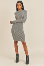 Long Sleeve Stripe Print Midi Dress | Mixtshop LLC