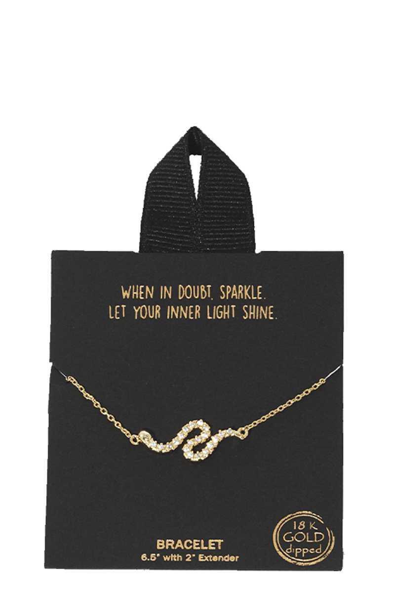 Gold Rhodium Dipped Wave Pendant Bracelet | Mixtshop LLC Main image