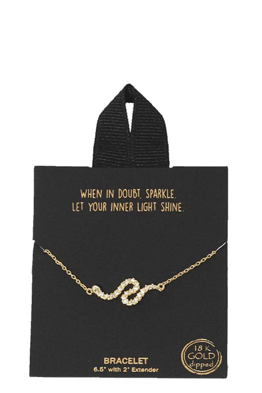 Gold Rhodium Dipped Wave Pendant Bracelet | Mixtshop LLC