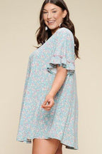 Plus Size Spring Floral Printed Lovely Swing Dress | Mixtshop LLC