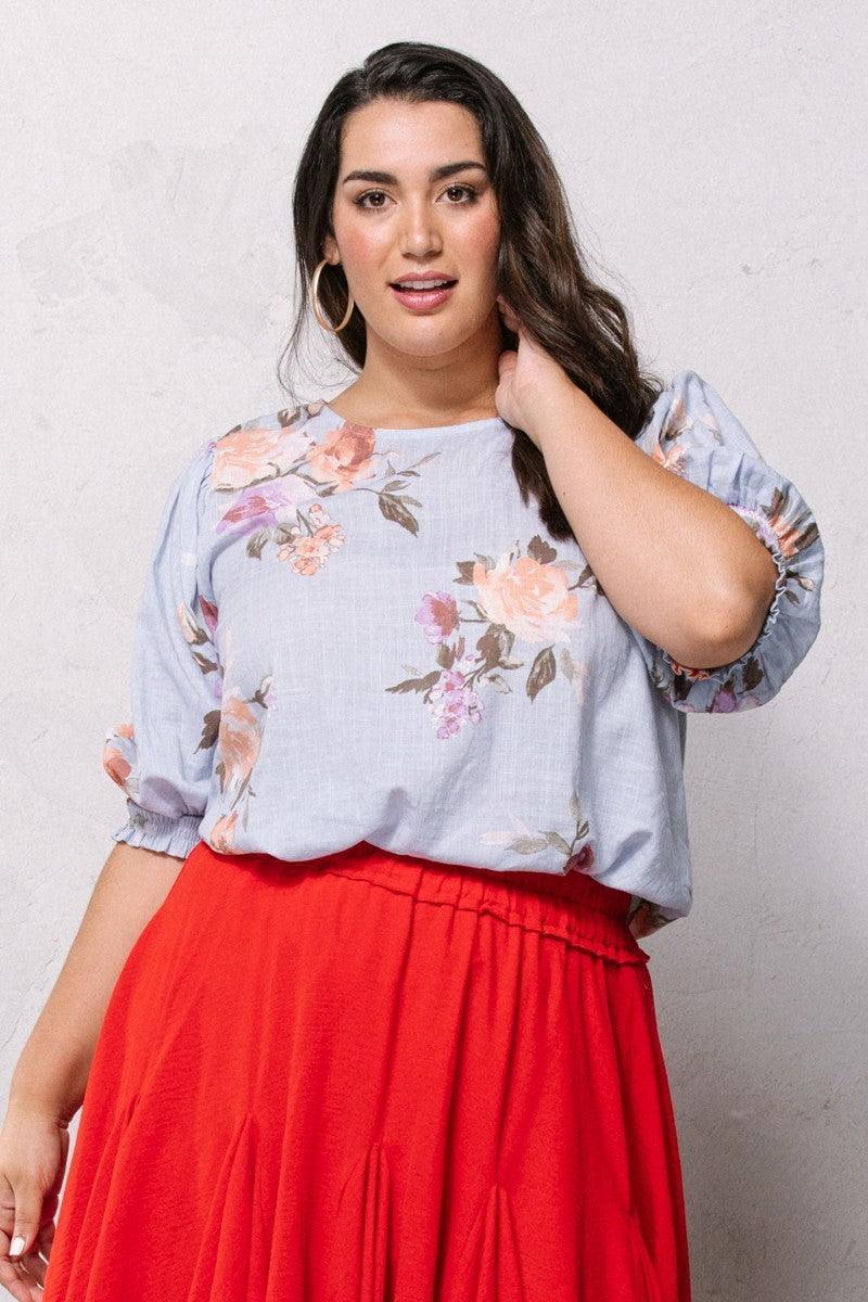 Floral Printed Woven Blouse | Mixtshop LLC Main image