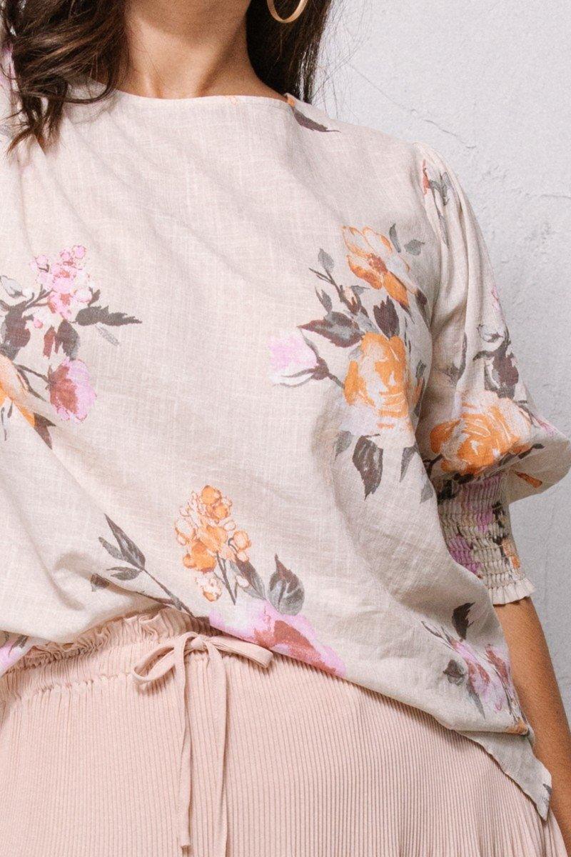 Floral Printed Woven Blouse | Mixtshop LLC