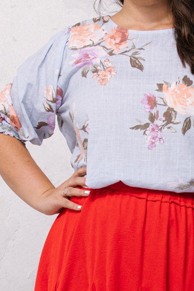 Floral Printed Woven Blouse | Mixtshop LLC