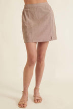 Banded Front Waist Pinstripe Mini Skirt | Mixtshop LLC