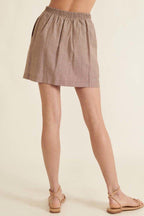 Banded Front Waist Pinstripe Mini Skirt | Mixtshop LLC