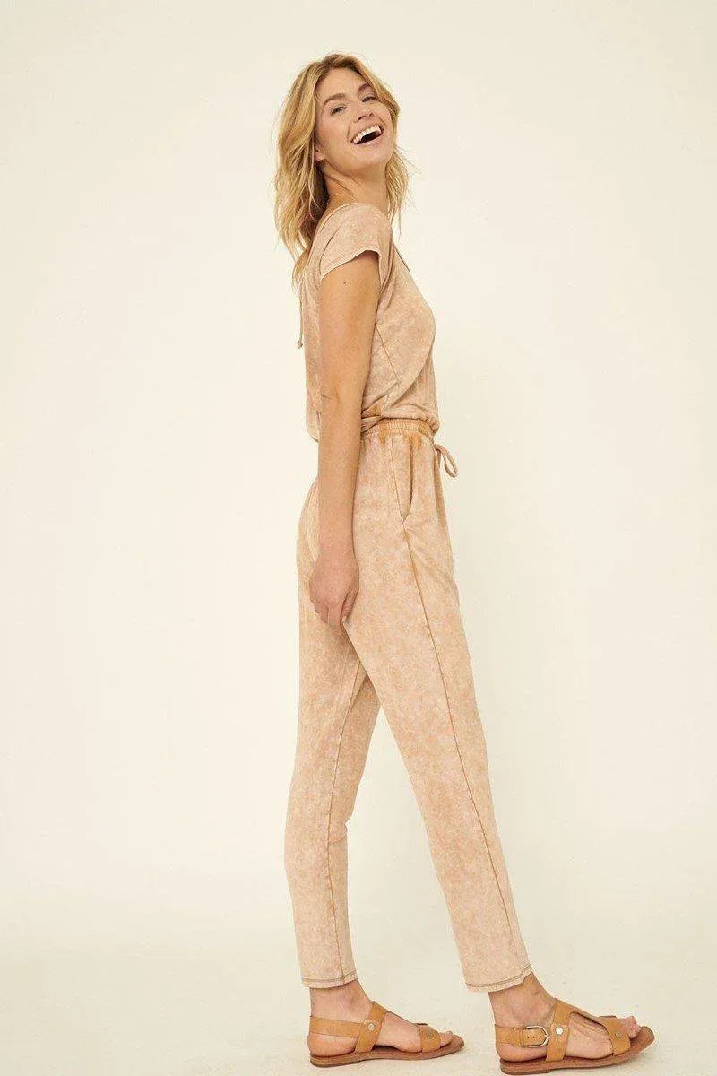 Mineral Washed Finish Knit Jumpsuit Secondary image