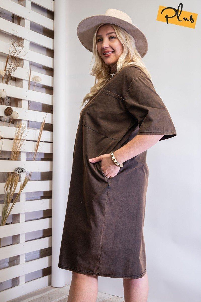 Mineral Washed Loose Fit Dress | Mixtshop LLC