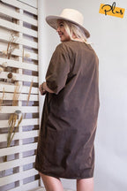 Mineral Washed Loose Fit Dress | Mixtshop LLC