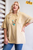 Mineral Washed Cotton Jersey Boxy Tunic | Mixtshop LLC