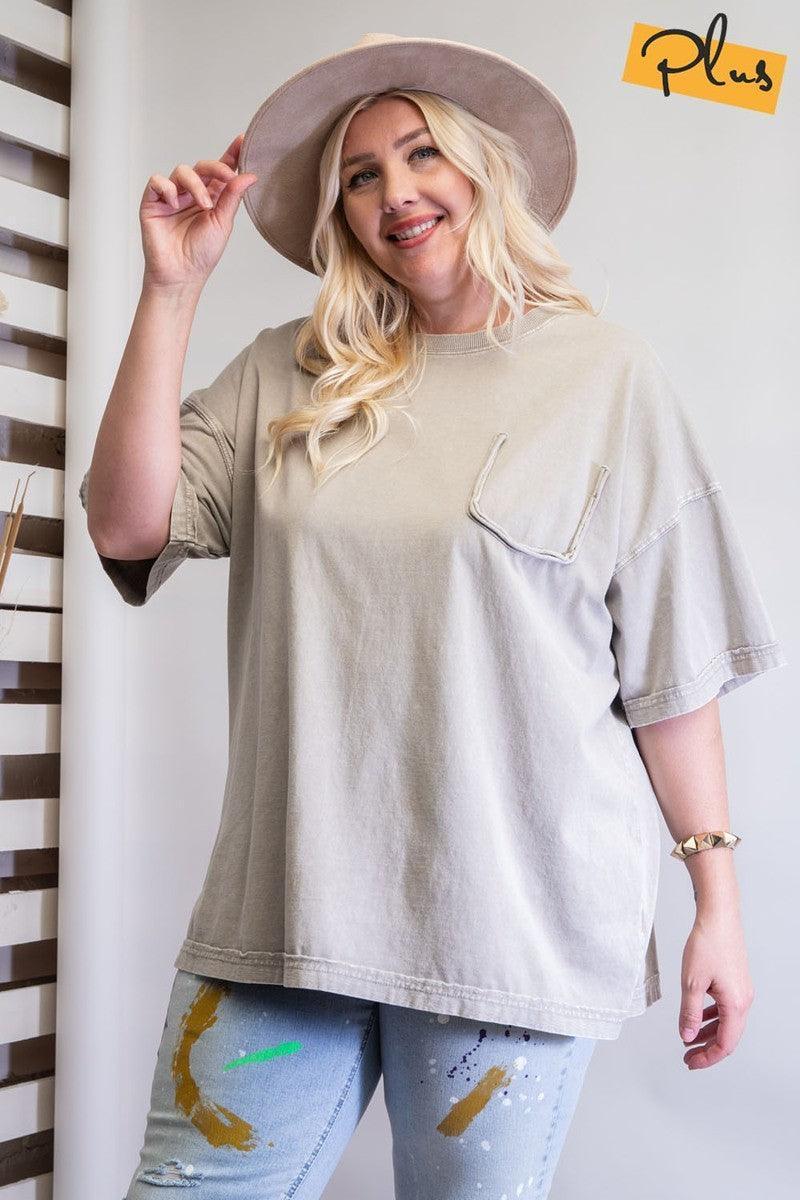 Mineral Washed Cotton Jersey Boxy Tunic | Mixtshop LLC