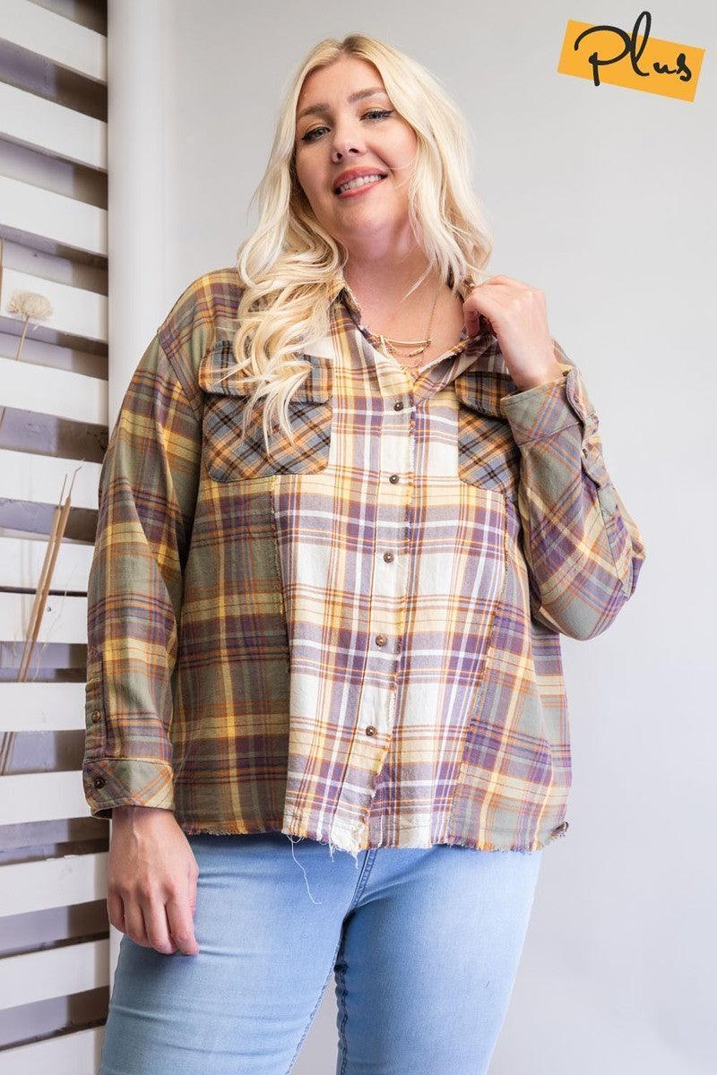 Plaid Mix Button Down Shirt | Mixtshop LLC