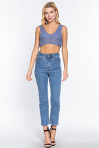 Textured Crop Sweater Tank Top | Mixtshop LLC