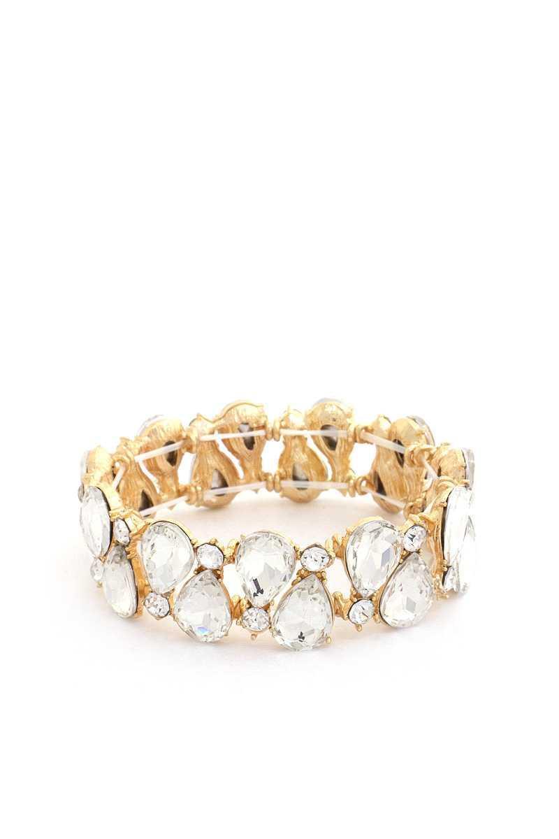 Teardrop Rhinestone Stretch Bracelet | Mixtshop LLC Main image
