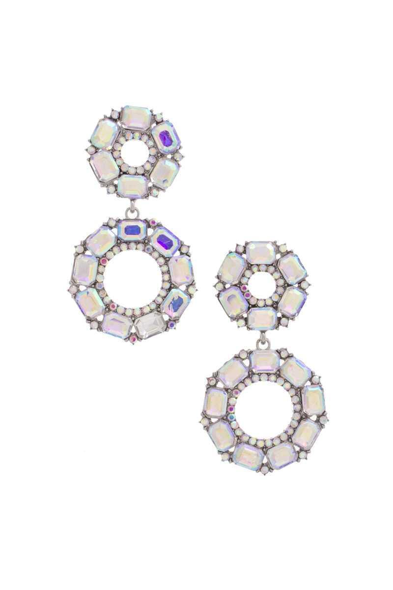 Double Circle Rhinestone Earring | Mixtshop LLC Main image